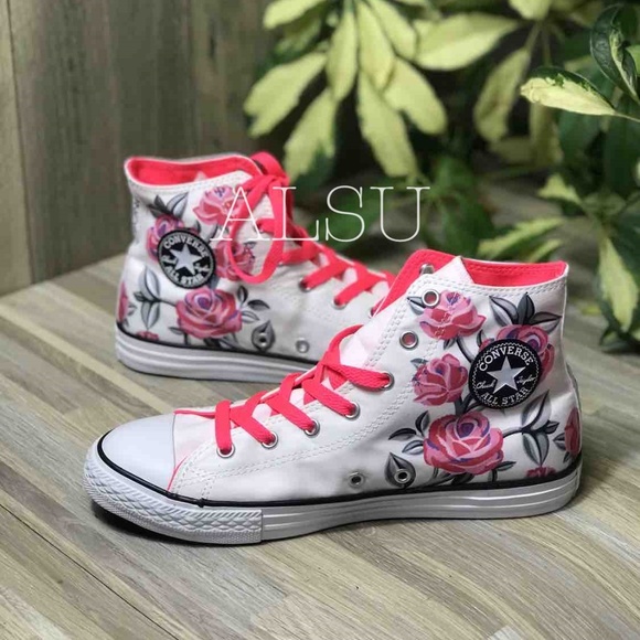 NWT Converse Ctas Hi Canvas White Racer Pink W - Picture 5 of 7